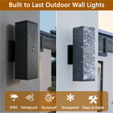 Outdoor Wall Light Fixture,Exterior Lighting Fixtures,Dusk To Dawn Modern Sconce Lights For Porch Patio Garage Front Door Black,Square,with Sensor,2PK