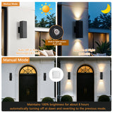 Outdoor Wall Light Fixture,Exterior Lighting Fixtures,Dusk To Dawn Modern Sconce Lights For Porch Patio Garage Front Door Black,Square,with Sensor,2PK